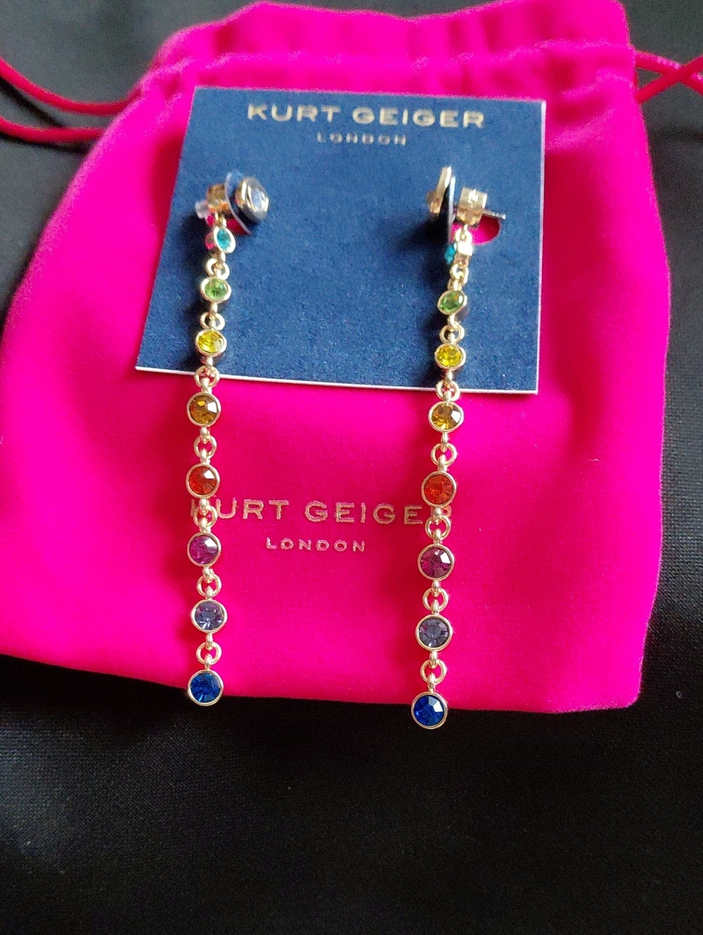 KURT GEIGER LONDON LINEAR RAINBOW EARRINGS